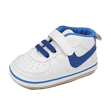 Clowora Unsex Baby Shoes Boys Girls Infant Sneakers Non-Slip Soft Rubber Sole Toddler Crib First Walker Lightweight Shoes (A03/Blue,12-18 Months) - Image 6