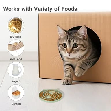 Bifeaw Slow Feeder Cat Bowl, Easy to Clean Silicone Bowl, Ideal for Dry and Wet Food (Green and Blue) - Image 3