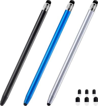 ChaoQ Stylus Pen for Touchscreen, 3pcs High Sensitivity and Precision Stylus Pen for iPad iPhone Android and All Touch Screens (Black/Silver/Blue) - Image 1
