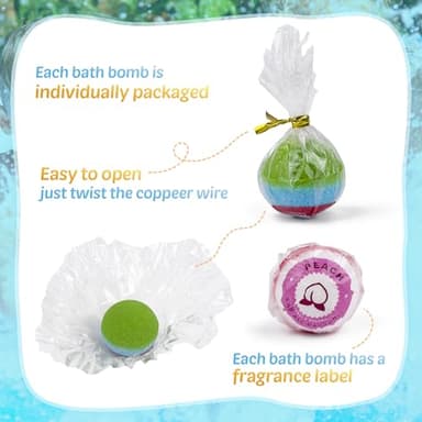 Bath Bombs for Kids, 24pcs Bath Bombs with Glow in The Dark Surprise Inside, Natural and Organic Colorful Bubble Bath Fizz for Kids, Perfect Birthday, Halloween, Or Christmas Gift for Boys and Girls! - Image 5