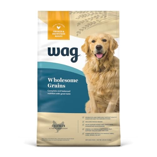 Amazon Brand - Wag Wholesome Grains Dry Dog Food with Chicken and Brown Rice, 30 lb Bag (Pack of 1) - Image 1