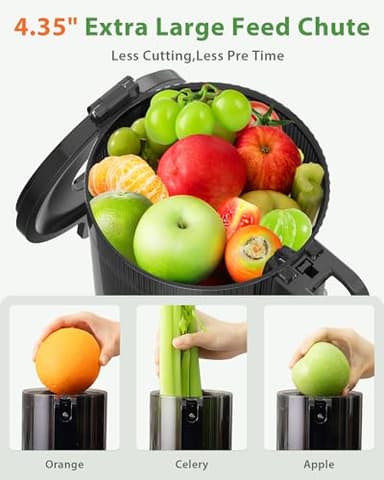 ECOSELF Large Feed Chute for Family Needs, Professional Juicer Machines For Whole Fruits & Vegetables, Easy to Clean - Image 2