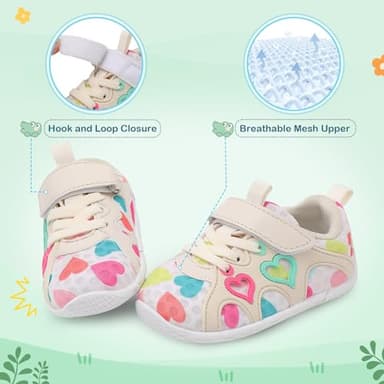 JIASUQI Baby Shoes 7c Toddler Girl Shoes Baby Girls Sneakers Walking Shoes Heart Size 4-5 - Image 3