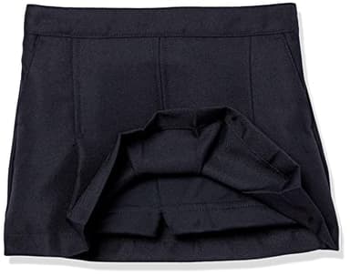 Nautica Girl's School Uniform Pleated Pull-on Scooter Skirt With Undershorts, Knit Waistband, Navy, 8 - Image 2