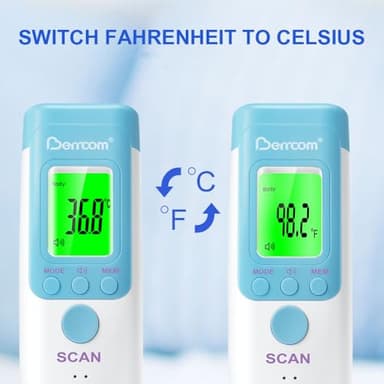 Berrcom Forehead Thermometer for Adults and Kids, Non-Contact Infrared Digital Thermometers for Fever, Room, and Object, Touchless Temperature Gun with Fever Alert - Image 7