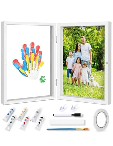 Omrhvi Family Handprint Kit, DIY Craft Keepsake, Hand Print Photo Frame, Family Gifts for New Mom, New Baby, New Parents, Grandparents, Mother's Day, Father's Day, Adoption Day, Anniversary - Image 1