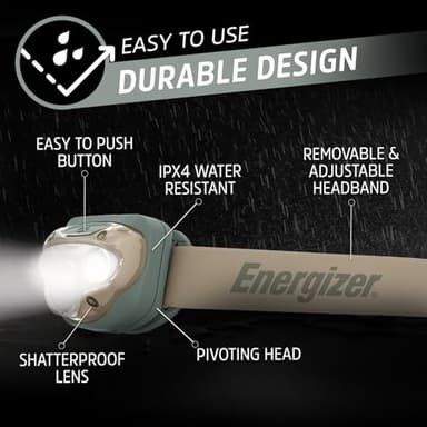 Energizer LED Headlamp PRO (2-Pack), IPX4 Water Resistant Headlamps, High-Performance Head Light for Outdoors, Camping, Running, Storm, Survival LED Light for Emergencies (Batteries Included) - Image 3