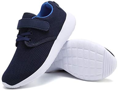 TOEDNNQI Boys Girls Sneakers Kids Lightweight Breathable Strap Athletic Running Shoes for Toddler/Little Kid/Big Kid 179-Blue/White Size 1 - Image 6