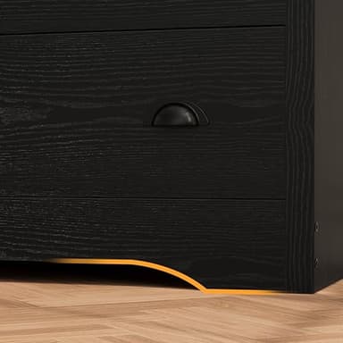 LIKIMIO Dresser for Bedroom 6 Drawer with Charging Station, TV Stand Storage Chest of Drawers for Living Room Hallway Entryway, MDF Board, 59 Inches Black - Image 7