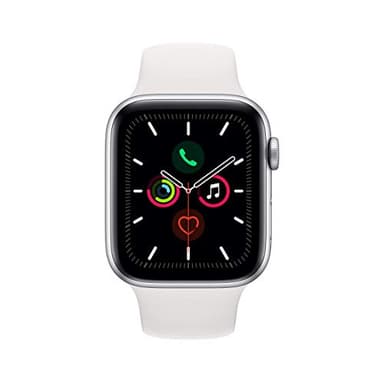 Apple Watch Series 5 (GPS + Cellular, 44MM) - Silver Aluminum Case with White Sport Band (Renewed) - Image 2