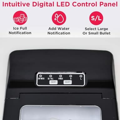 Frigidaire Compact Countertop Ice Maker, Makes 26 Lbs. of Bullet Shaped Ice Cubes Per Day, Silver Stainless - Image 6