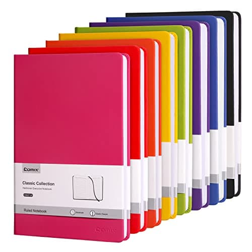 Comix 8 Pack Lined Journal Notebooks for Work, 240 Pages, 5.5"x8.3", Hardcover, A5 Medium College Ruled, Journaling Notebooks for Notes-taking, Fits for Office School Home - Image 1