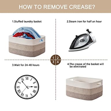 OIAHOMY Large Blanket Basket, 22”x17”x12” Rectangle Woven Baskets, Nursery Blanket Storage Living Room, Toy Storage With Handle, Large Baskets for Organizing-Gradient Yellow - Image 7