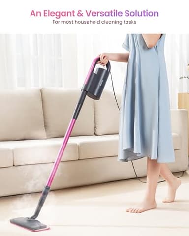 Schenley Steam Mop Cleaner with Detachable Handheld Steamer for Cleaning Hardwood, Laminate Floor, Tiles and Grout, with 7-in-1 Multi-purpose Accessories and Washable Microfiber Pads - Image 2