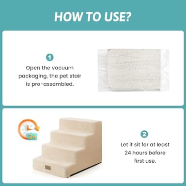 COZY KISS Dog Stairs for Small Dogs, 4 Tier Wider Pet Stairs for Couch and Beds, 17.7" H Non-Slip Dog Steps for Old Cats, Puppy, Small Medium Dogs, 17.7x23.6x17.7 inch, Beige - Image 8