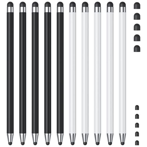 Stylus (10Pcs), Stylus Pen for Touchscreen, High Precision and Sensitivity Stylus Pen for iPad/iPhone/Samsung/Android Smartphone and Tablets, Compatible with All Capacitive Touch Screen (Black/White) - Image 1