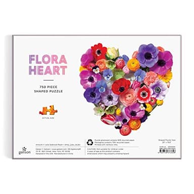 Flora Heart 750 Piece Shaped Puzzle from Galison - Vivid and Bright Puzzle Featuring The Photographic Work of Julie Seabrook Ream, Challenging and Fun, Thick and Sturdy Pieces, Makes an Amazing Gift! - Image 3