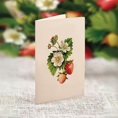 Freshcut Paper Pop Up Cards, Strawberry Blossom, 12 Inch Life Sized Forever Flower Bouquet 3D Popup Greeting Card, Birthday Cards, Thank You Card, Blank Notecard & Envelope - Image 2