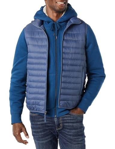 Amazon Essentials Men's Lightweight Water-Resistant Packable Puffer Vest, Indigo, XX-Large - Image 1