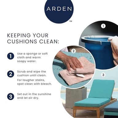 Arden Outdoor Deep Seat Cushion Set, 22 in x 24 in, Weather-Proof, Rain-Proof, Fade Resistant Patio Cushion Sapphire Aurora Blue Damask - Image 11