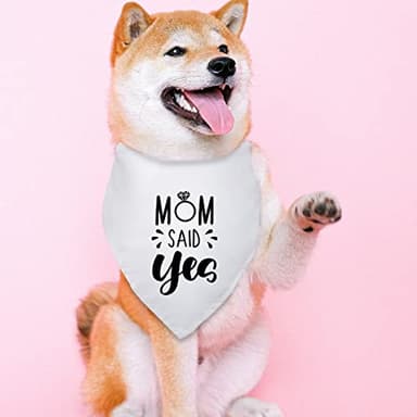 Mom Said Yes Wedding Engagement Dog Bandana Dog Engagement Announcement Pet Engagement Wedding Photo Prop Pet Scarf Pet Accessories for Dog Lovers Gift - Image 2