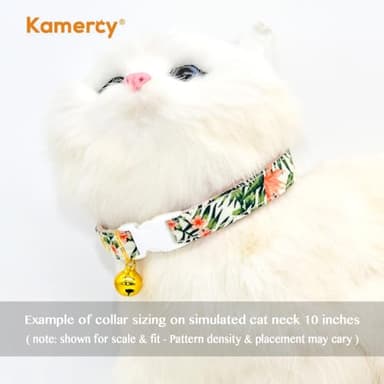 Summer Cat Collar, Safety Breakaway Kitten Collar, Palm Trees and Flowers, XXS (6" - 10") - Image 3