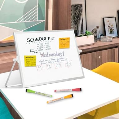 AMUSIGHT Dry Erase Magnetic White Board, 16" x 12" Double-Sided Desktop Whiteboard with Stand, Portable Small Whiteboard Set for Drawing, Office, Home, School - Image 7