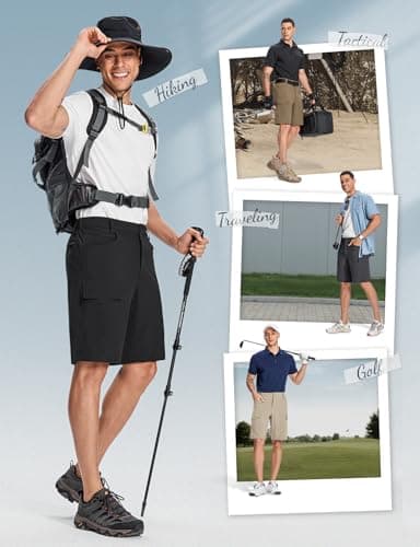 Moosehill Mens Cargo Hiking Shorts Lightweight Water Resistant for Casual Golf Work Tactical Fishing with 6 Pockets(Black, 30) - Image 6