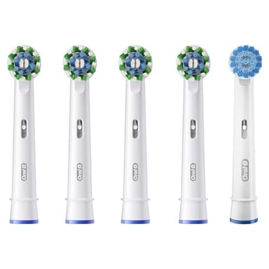 Oral-B CrossAction Electric Toothbrush Replacement Brush Heads, Black, 4 Count + 1 Sensitive White - Image 8