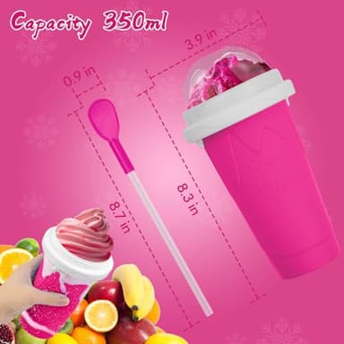 2PCS Slushie Maker Cup,DIY Magic Quick Frozen Smoothies Cups for Homemade Milk Shake Ice Cream Maker, Cooling Cups, Double Layer Squeeze Slushy Maker Cup,Birthday Funny Gifts for Friends &Family - Image 5