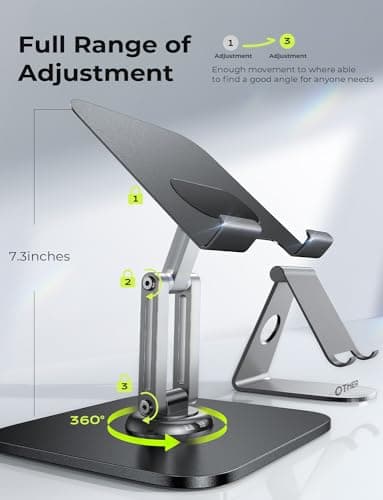 LISEN for iPad Stand Holder Adjustable Tablet Stand for Desk, 2025 for iPad Accessories Rotating Display Stand PC Office Accessories for Desk Women Kindle Table Mount/PS/Switch iPhone 12.9"-4.7" - Image 3