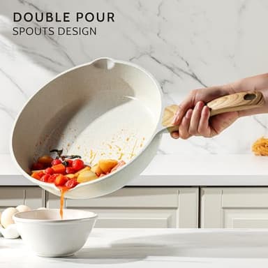 SENSARTE Nonstick Ceramic Saute Pan 12-Inch, 5QT Non-toxic Deep Frying Pan Skillet with Lid, Healthy No Teflon Cookware, Stay Cool Handle, Induction Compatible, PFAS Free - Image 6