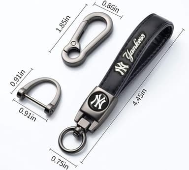Kaleduo Baseball Fans Car Keychain Keyring, Leather Car Key Chain Compatible with New York Yankees Baseball Fans,Delicate Gifts for Men Women, NY Yankees - Image 5