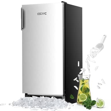 IECIVC Under Counter Crescent Ice Maker Machine, 15'' W Drainless Built-in Ice Maker, 25 LBS/Day with 22 LBS Storage Bin, Perfect for Commercial Home Bar, No Drain - Image 1