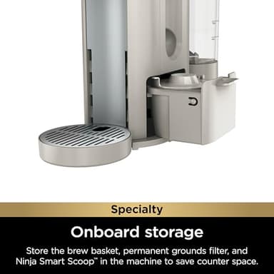 Ninja Pod & Grounds Specialty Single-Serve Coffee Maker, K-Cup Pod Compatible, Brews Grounds, Compact Design, Built-In Milk Frother, 56-oz. Reservoir, 6-oz. Cup to 24-oz. Mug Sizes, Stone, PB051ST - Image 9