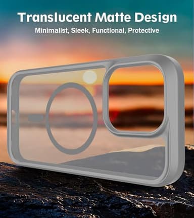 BossKiss Compatible with iPhone 15 Pro Case, [Compatible with Magsafe] [Screen+Camera Protector] Magnetic Translucent Matte Women Men Girl Protective Cover for iPhone 15 Pro 6.1", Titanium Gray - Image 7