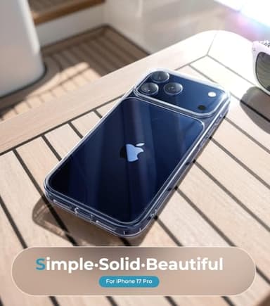 Maledan for iPhone 17 Pro Case - Crystal Clear 17 Pro Phone Case, Shockproof Military Protection Durable Bumper Cover Anti-Yellowing Slim Case for Apple iPhone 17 Accessories Transparent - Image 7