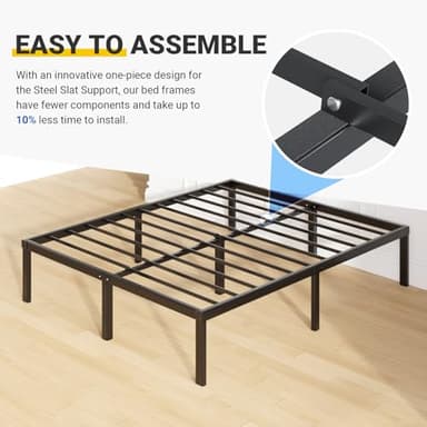 Avenco Full Size Bed Frame - 14 Inch High Metal Platform Bed Frame Full Size with Storage Space Under Bed, Heavy Duty Steel Slat Support, No Box Spring Needed, Easy Assembly - Image 4