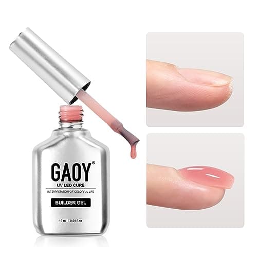 GAOY Builder Gel for Nails, 16ml Nail Strengthener in a Bottle, Nail Extension Hard Gel, Soak Off Long Lasting UV Light Cure, 1965 Rose Pink, Base Coat Top Coat Needed - Image 1