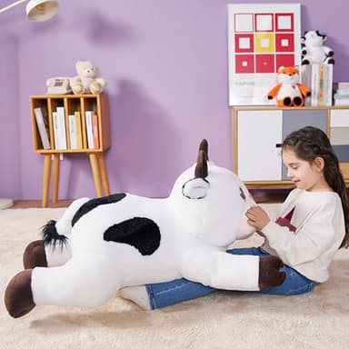 IKASA Giant Cow Stuffed Animal Plush Toy,30" Large Cute Jumbo Soft Toys,Huge Big Size Plushy Fluffy Fat Oversized Plushie - Image 3