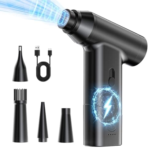 Compressed Air Duster-300000RPM Super Power Air Duster Electric, Rechargeable Brushless Motor Durable Mini Blower, 6X Fast Compressed Air Blower for PC Computer, Keyboard, Outdoor, House and Car - Image 1