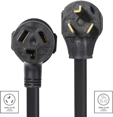 30 Amp Dryer Extension Cord, 25 Ft, 10-30P to 10-30R, Heavy Duty 3 Prong Power Cord, 7500W, Flexible & Weather-Resistant, UL Listed, Compatible with Electric Dryers, EV Chargers, and Power Equipment - Image 3