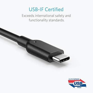 Anker Powerline II USB A to USB C Cable (3 feet (3.1 Gen 2), 10000 Mbps, Black) - Image 4