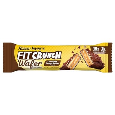 FITCRUNCH Wafer Protein Bars, 16g of Protein & 3g of Sugar (9 Bars, Chocolate Peanut Butter) - Image 3