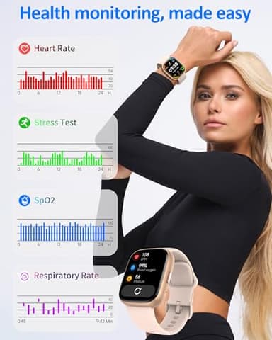 Smart Watch for Men Women, Bluetooth Calling, 1.83" HD Touch Screen Fitness Tracker, 100+ Sports Modes, DIY Dial, Sleep Steps Monitor, IP68 Waterproof, Compatible with Android & iOS - Image 4
