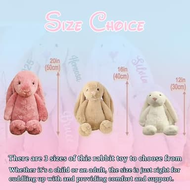 Personalized Easter Bunny Custom Bunny Stuffed Animals With Child's Name Handmade Embroidered Custom Plush Rabbit Toy for Girls Boys Kids - Image 4