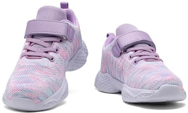 Santiro Tennis Shoes Girls Sneakers Lightweight Fashion Athletic Little Kids Running Shoes Pink-Purple 12.5 US - Image 6