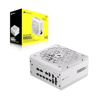CORSAIR RM850x Shift Fully Modular ATX Power Supply - 80 Plus Gold - ATX 3.1 - PCIe 5.1 - Zero RPM - Modular Side Interface - White (Renewed) - Image 8