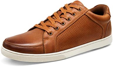 Jousen Men's Fashion Sneakers Classic Retro Casual Shoes for Men Breathable Business Dress Sneaker (AMY870 Yellow Brown 10.5) - Image 1
