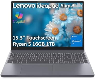 Lenovo IdeaPad Slim 3 Touchscreen Laptop (15.3" FHD+, AMD Ryzen 5 8540U (> Intel i7-1355U), 16GB RAM, 1TB SSD) for Business, Home, 1080p IR Webcam, Backlit, 14-Hr Battery Life, Wi-Fi 6, Win 11 Pro - Image 3